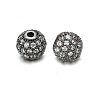 Round Brass Micro Pave Cubic Zirconia Beads ZIRC-N016-01B-6MM-2