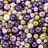 Cheriswelry 12 Strands 12 Styles Baking Painted Pearlized Glass Pearl Round Bead Strands HY-CW0001-03B-13