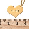 304 Stainless Steel Number 11:11 Pendant Necklaces NJEW-NH0002-01G-01-5