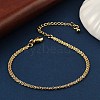 Brass Rope Chain Bracelets for Women BJEW-G735-08G-1