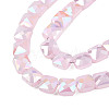 Electroplate Opaque Solid Color Glass Beads Strands X-EGLA-N002-42-01-3
