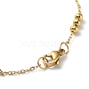 304 Stainless Steel Round Beaded Link Chain Bracelets for Women BJEW-D033-01G-3