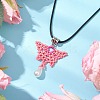 Glass Seed Beads Beaded Butterfly Pendant Necklaces NJEW-MZ00083-02-1