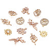 Cheriswelry 12Pcs 6 Style Brass Micro Pave Clear Cubic Zirconia Pendants KK-CW0001-04-9