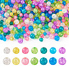 420Pcs 14 Style Transparent Spray Painted Crackle Glass Beads Strands CCG-TA0002-04-10