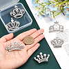 CHGCRAFT 6Pcs 6 Style Crystal Rhinestone Crown Brooch Pins with Plastic Pearl Beaded JEWB-CA0001-29-3