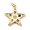 Brass Micro Pave Cubic Zirconia Pendants KK-E015-28G-3