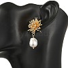 Brass Micro Pave Cubic Zirconia Stud Earrings EJEW-JE07436-2