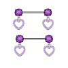 304 Stainless Steel Rhinestone Nipple Rings WG0E32C-05-1