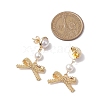 Round Shell Pearl Ear Studs EJEW-TA00539-3