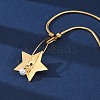 304 Stainless Steel & Plastic Pearl Star Pendant Snake Chain Necklaces for Women NJEW-U032-14G-3