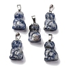 Natural Blue Spot Jasper Pendants G-B127-08P-02-2