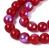 Electroplate Opaque Glass Beads Strands LS-EGLA-Q132-6MM-01C-06-3