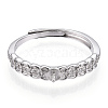 925 Sterling Silver Micro Pave Cubic Zirconia Adjustable Ring Settings STER-T007-01P-2