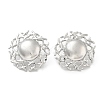 304 Stainless Steel Flat Round Stud Earrings for Women EJEW-M089-05P-4