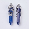 Natural & Synthetic Gemstone Pointed Pendants G-F529-A-3