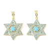 Brass Micro Pave Sky Blue Cubic Zirconia Pendants CU-CBA6938-04G-02-1