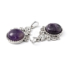 Natural Amethyst Pendants G-P498-01P-05-3