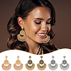 ANATTASOUL 3 Pairs 3Colors Alloy Moon with Flower Chandelier Earrings EJEW-AN0003-88-6