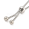 Non-Tarnish Adjustable 304 Stainless Steel Box Chain Slider Bracelet Making MAK-L038-001P-05-3