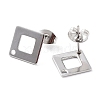 201 Stainless Steel Rhombus Stud Earring Findings STAS-K259-21P-2