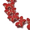 Picasso Baking Paint & Golden Metal Enlaced Glass Beads Strands GL-CBA98F0-02C-2