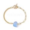 Electroplated Hexagon Prism Natural Quartz Link Bracelets BJEW-JB10753-3