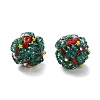 Christmas Theme Polymer Clay Rhinestone Beads with Resin X-RESI-Z045-01B-1
