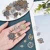 SUNNYCLUE 72Pcs 18 Styles Tibetan Style Alloy Connector Charms FIND-SC0003-34-3