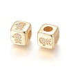 Brass Micro Pave Cubic Zirconia European Beads ZIRC-G162-14G-06-2