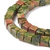 Natural Unakite Beads Strands X-G-F631-K19-4