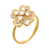 Flower Rotatable Finger Ring for Women RJEW-U035-01G-06-4