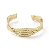 Brass Twist Rope Open Cuff Bangle for Women BJEW-F445-08G-1