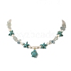 Ocean Dyed Synthetic Turquoise Turtle Pendant Necklaces NJEW-JN06397-02-3