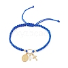 Oval with Virgin Mary & Cross 304 Stainless Steel & Natural Freshwater Pearl Charm Bracelets BJEW-JB12928-3