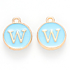 Golden Plated Alloy Enamel Charms X-ENAM-S118-04W-1