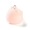 Flocking Resin Cute Pendants RESI-A040-02B-2