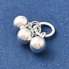 925 Sterling Silver 3 Round Ball Charms STER-L066-03S-2