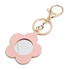 PU Leather Flower Mirror Keychain PW-WG16012-02-1