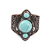 Synthetic Turquoise Retro Finger Rings RJEW-B067-01R-15-2