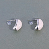 Pink Oval Brass Stud Earrings YG7650-3