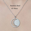 201 Stainless Steel Hollow Sun Pendant Necklace NJEW-OY002-18-3