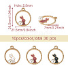 Kissitty 30Pcs 3 Colors Zinc Alloy Enamel Pendants ENAM-KS0001-06-4