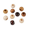 Craftdady 100Pcs 5 Style Pine Wood Beads WOOD-CD0001-17-18