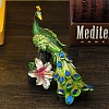 Creative Peacock Resin Statue Decoration DJEW-PW0012-062-4