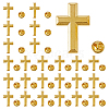 Cross Alloy Pin Brooches AJEW-FH0006-07A-G-1