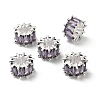 Brass Micro Pave Cubic Zirconia European Beads KK-B142-13C-02S-1