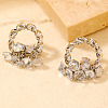 Chic Fashionable Luxe Women's Brass Rhinestone Twisted Stud Earrings LQ2144-1-5