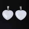 Heart Natural White Jade Pendants X-G-Q438-01-3