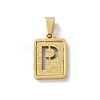 304 Stainless Steel Alphabet Pendants STAS-S152-01G-P-1